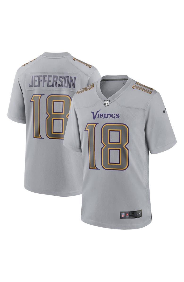 Nike Men's Nike Justin Jefferson Gray Minnesota Vikings Atmosphere Fashion Game Jersey, Main, color, 