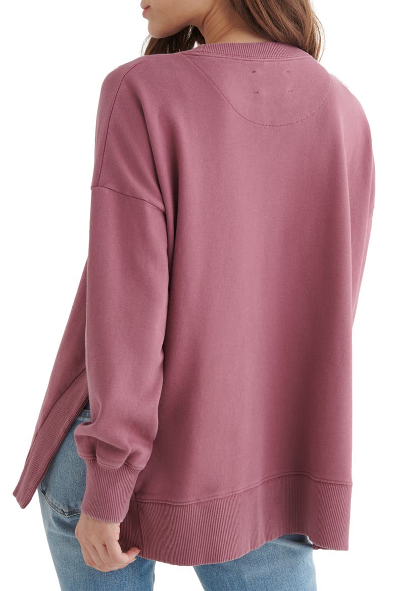 Chill Crewneck Cotton Sweatshirt, Alternate, color, CRUSHED BERRY