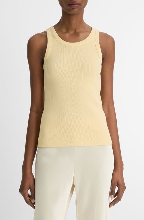 Vince Scoop Neck Rib Tank In Butter
