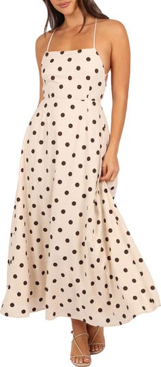 Polka Dot Strappy Drop Waist Sundress