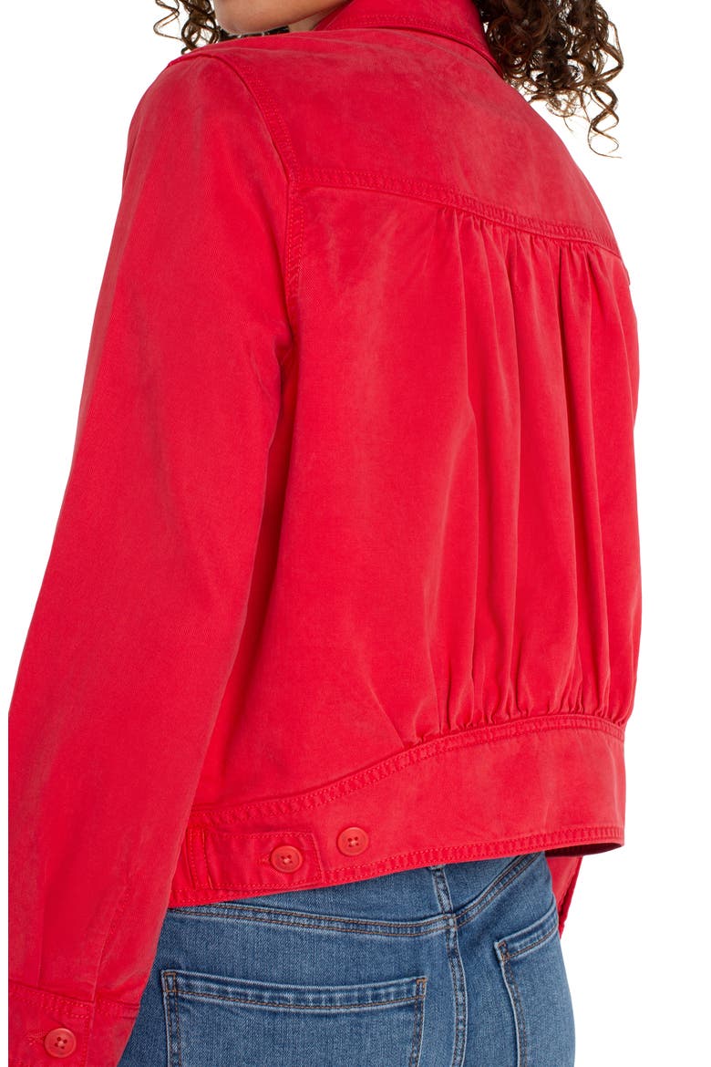 Button Front Trucker Jacket, Alternate, color, GERANIUM