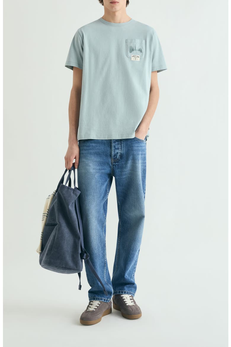 Washed effect printed T-shirt, Alternate, color, Duck