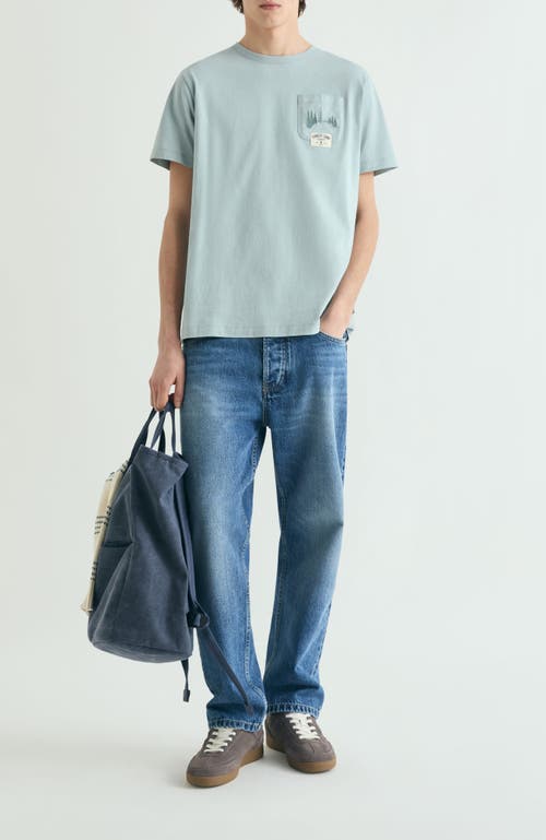 Scalpers Washed Effect Printed T-shirt In Blue