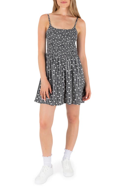 Hurley Daisy Trellis Sleeveless Minidress In Gray