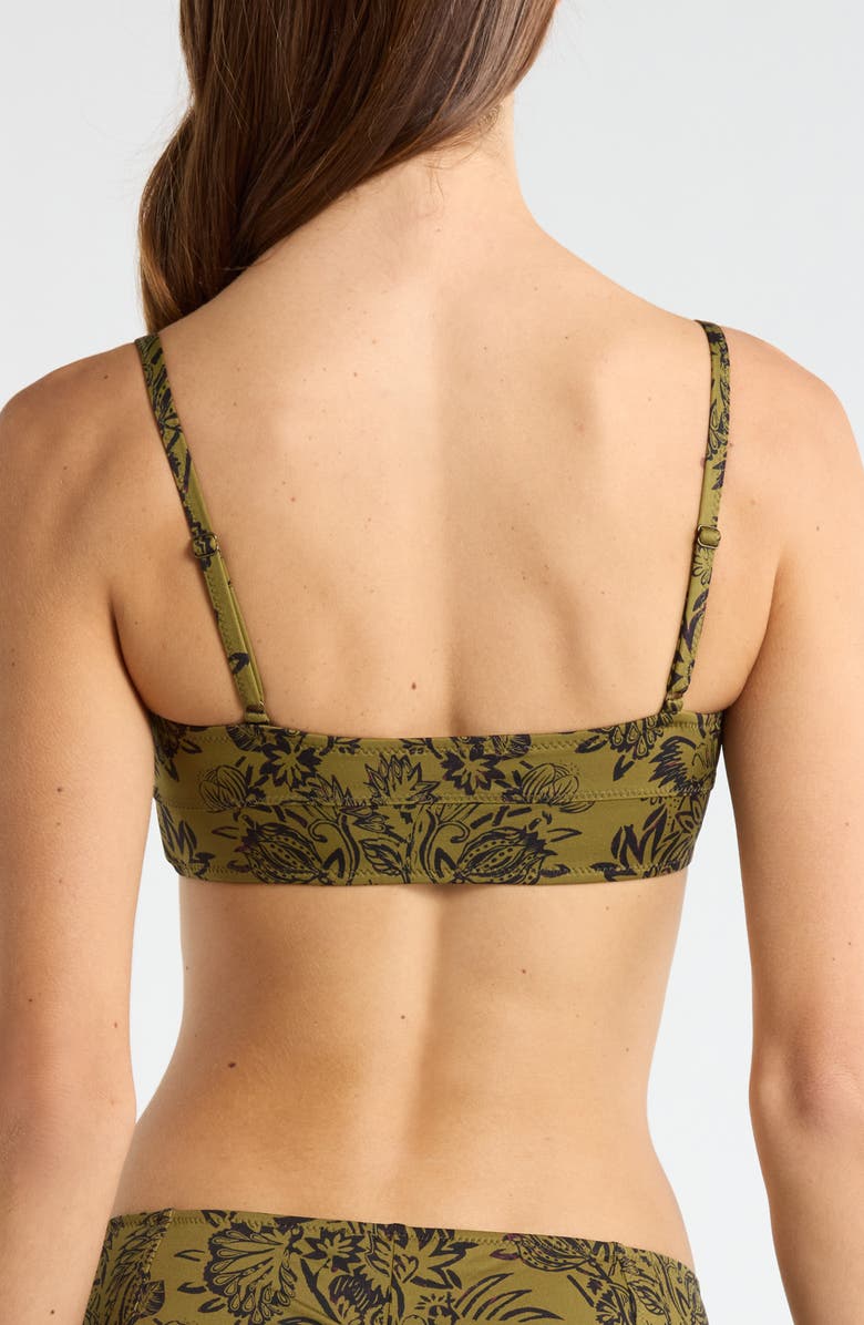 Ulla Johnson Zahara Underwire Bikini Top, Alternate, color, Olive Flora