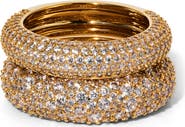 Nadri Set of 2 Crushed Cubic Zirconia Stacking Rings