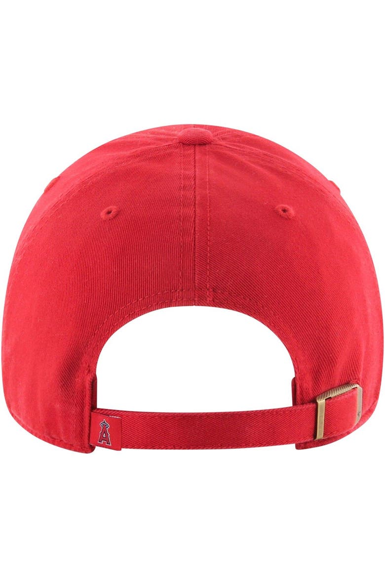 Men's '47 Red Los Angeles Angels Clean Up Adjustable Hat, Alternate, color, Red