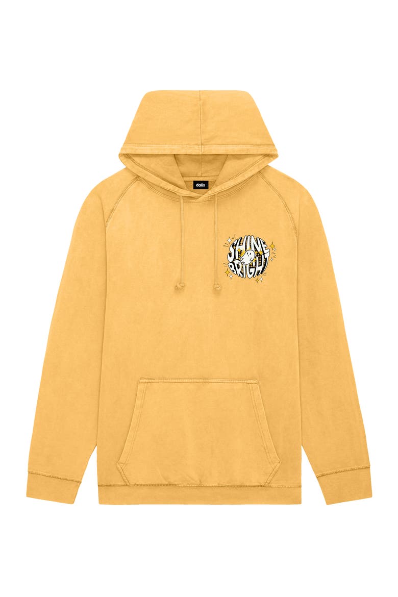 Mens Shine Bright Washed Hoodie, Main, color, Mustard