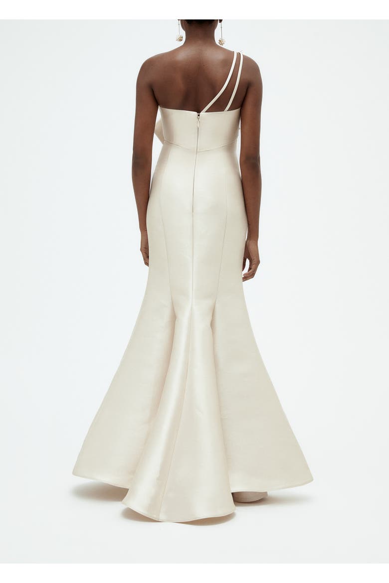 Mikado Twisted Double Bow Gown, Alternate, color, Champagne