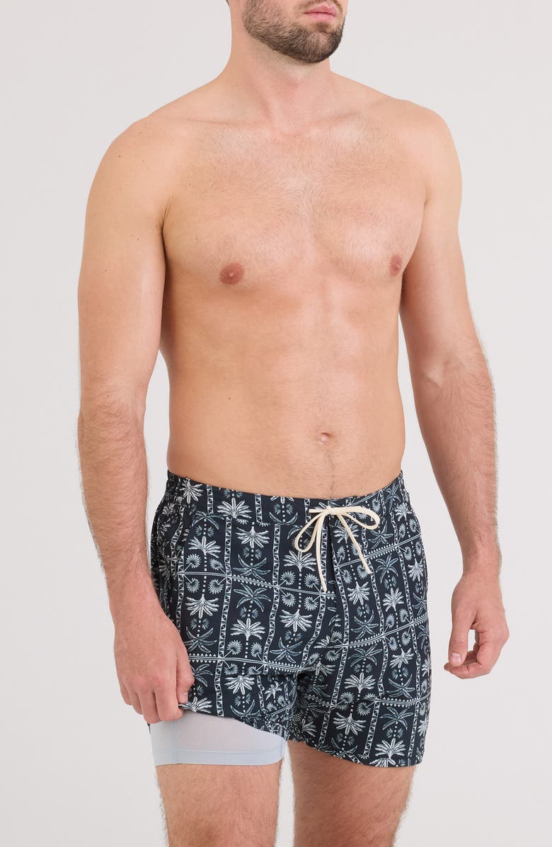 SAXX Harbormaster 2N1 5-Inch Swim Trunks, Alternate, color, Tropic Royale-Black