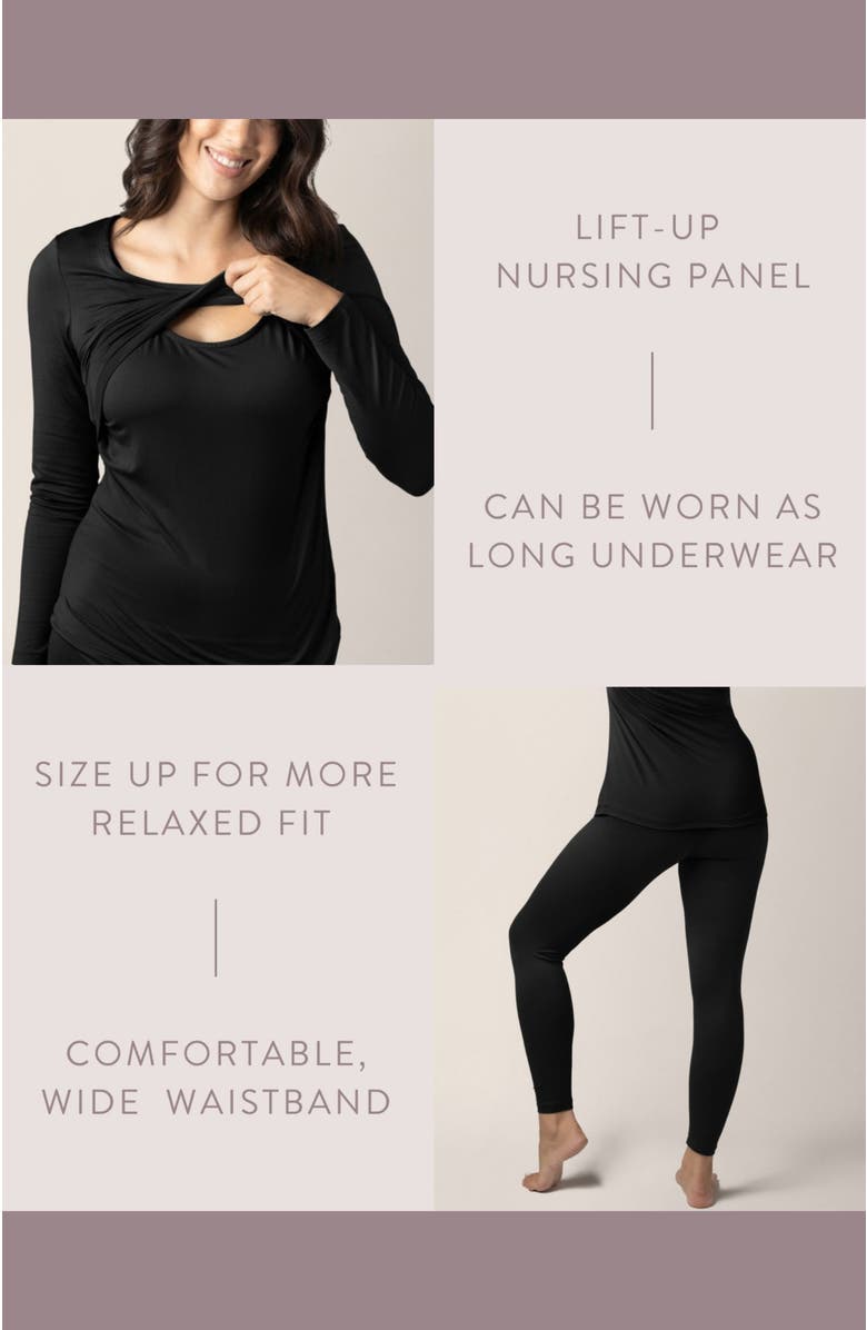 Kindred Bravely Jane Nursing Pajama Set, Alternate, color, Black