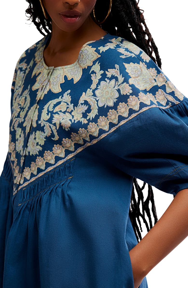 Free People Orson Shift Minidress, Alternate, color, Indigo Combo