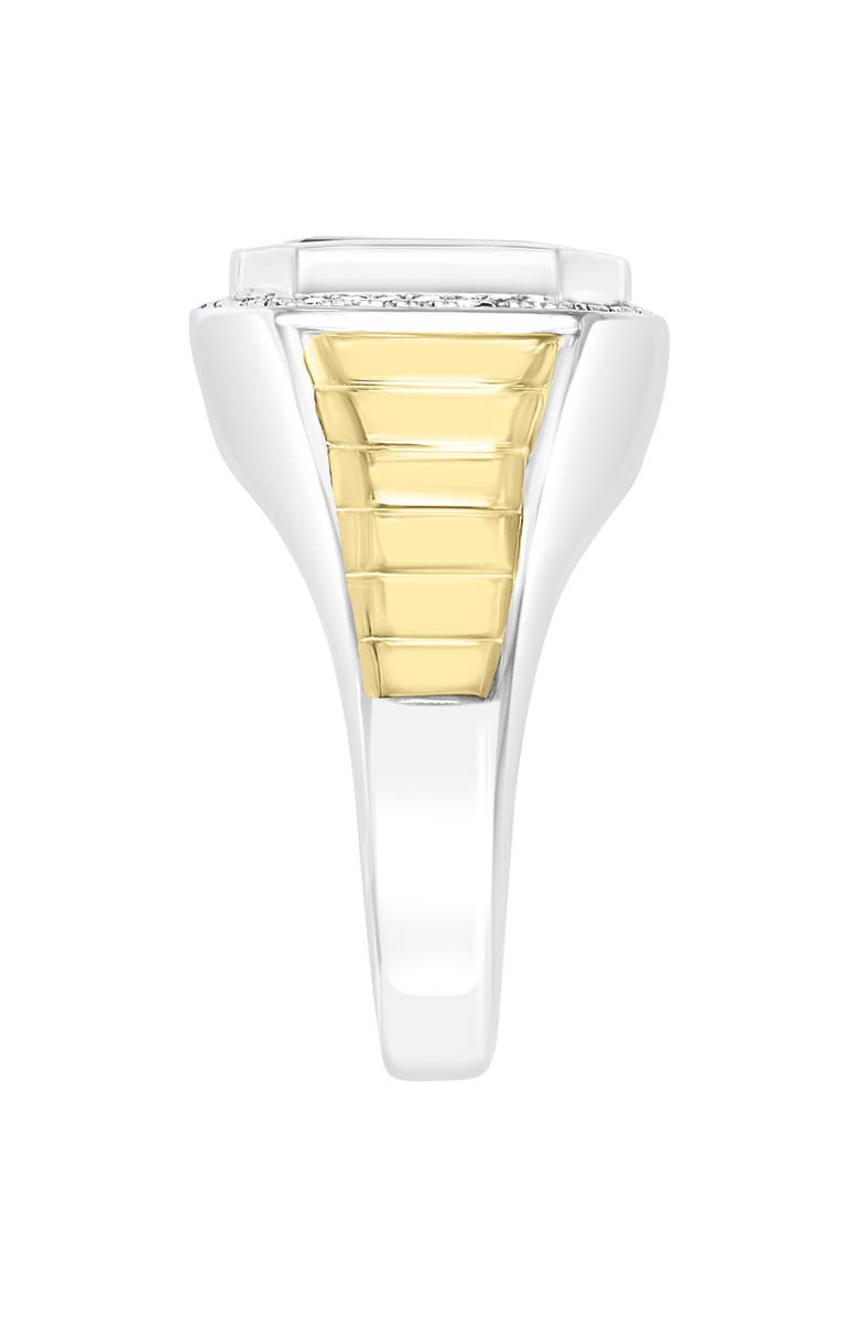 EFFY Men's Diamond & London Blue Topaz Two-Tone Signet Ring, Alternate, color, 