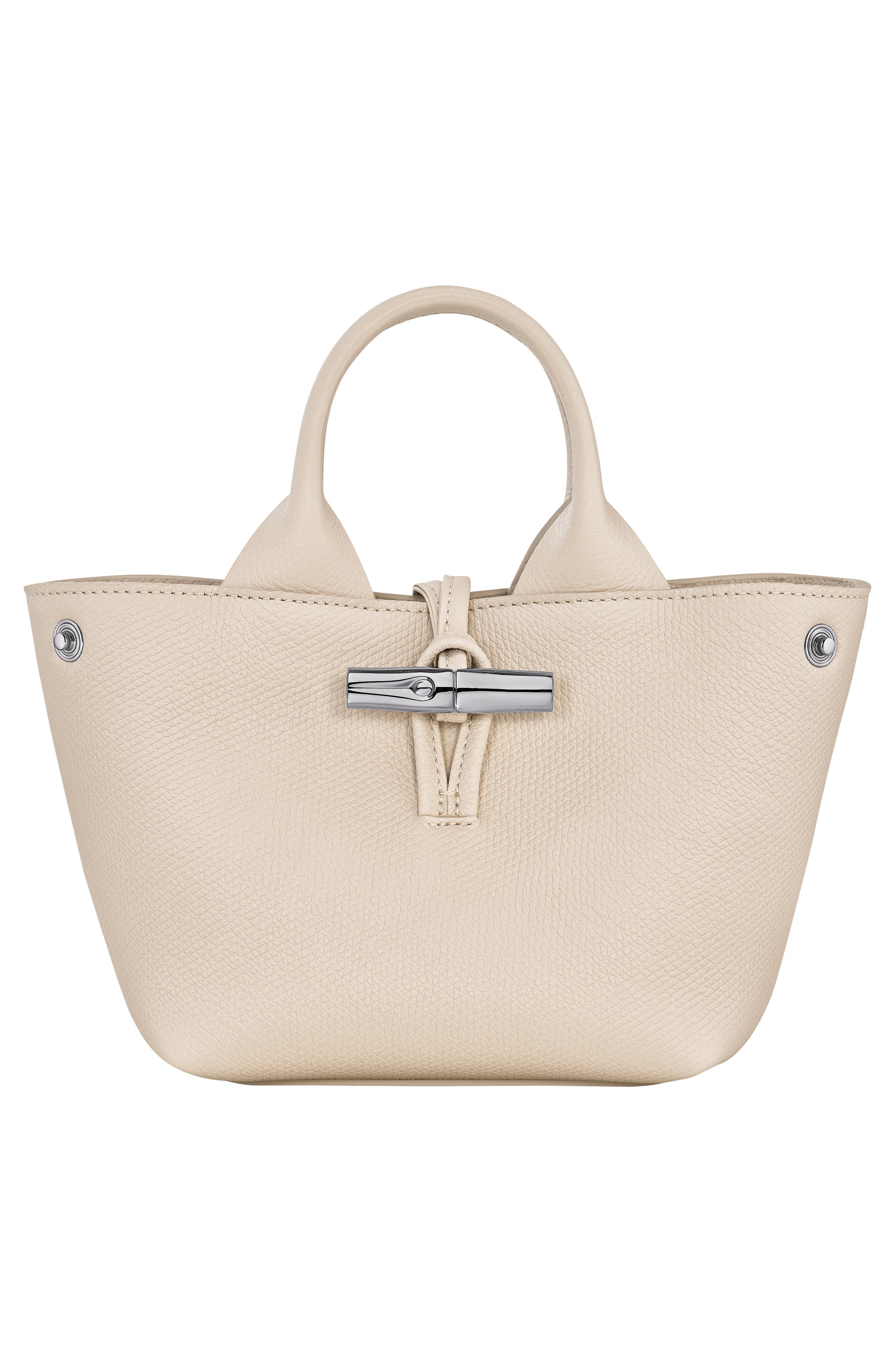 Longchamp Extra Small Le Roseau Leather Tote, Alternate, color, Paper