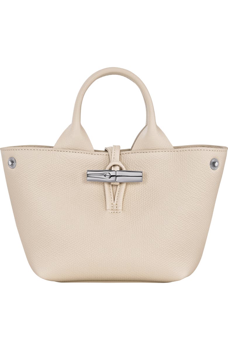 Longchamp Extra Small Le Roseau Leather Tote, Alternate, color, Paper