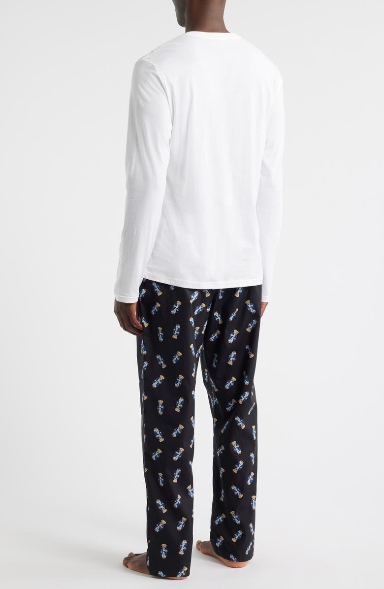 Polo Ralph Lauren Long Pajamas, Alternate, color, White/ Black