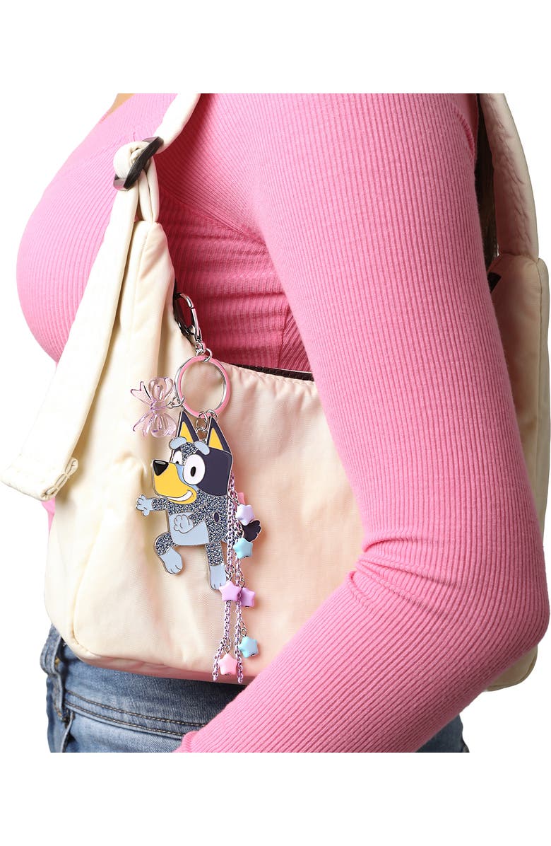 BLUEY Bag Charms with Lobster Clip, Liquid and Pave Crystals Charm Keychains, Alternate, color, Blue