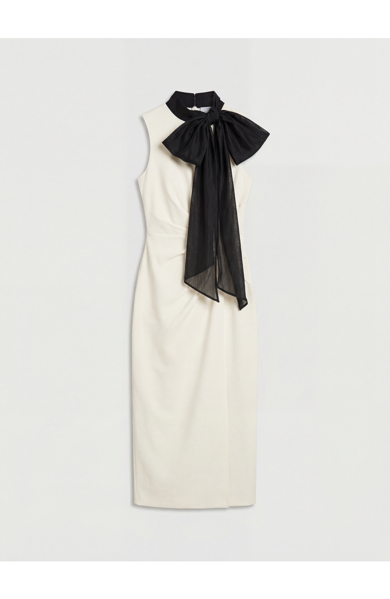 Coast Organza Pussybow Column Midi Dress, Alternate, color, Cream