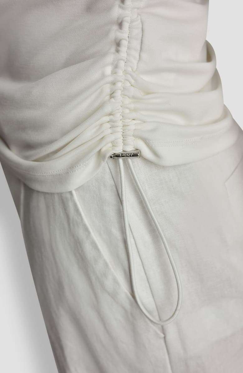 DKNY Side Ruched Knit Top, Alternate, color, Ivory