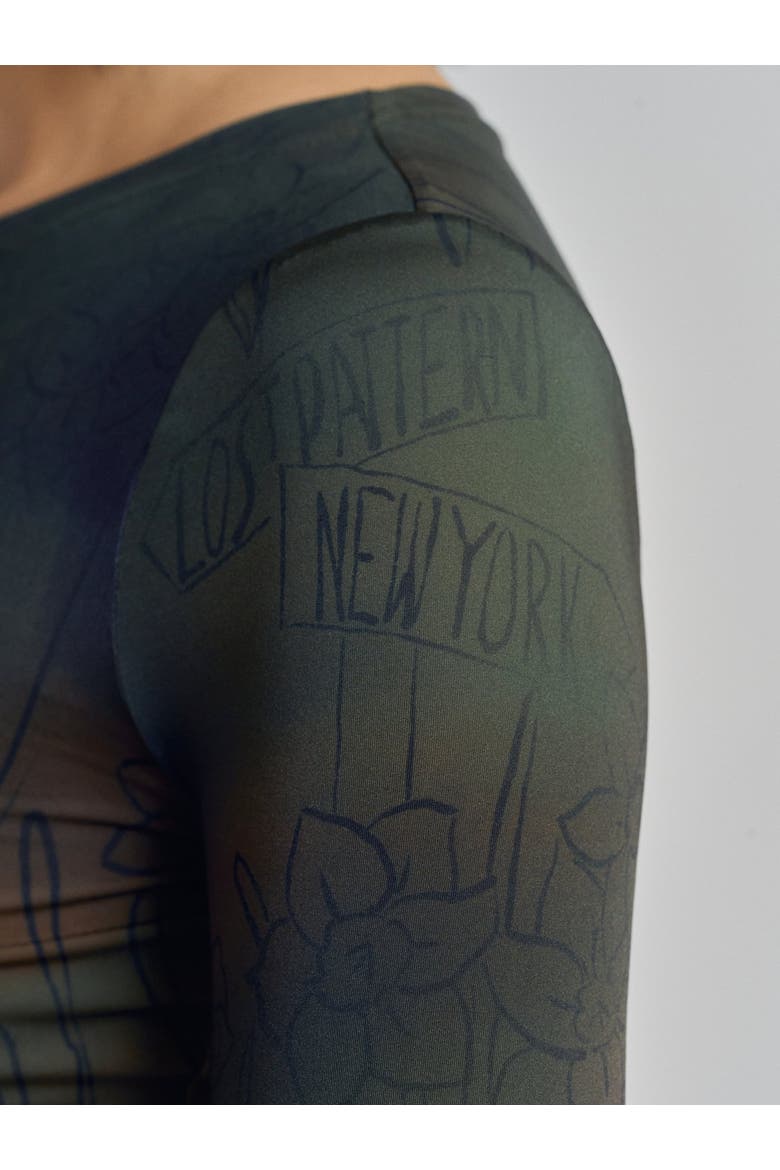 "Brooklyn" Long Sleeve Crop Top, Alternate, color, Green