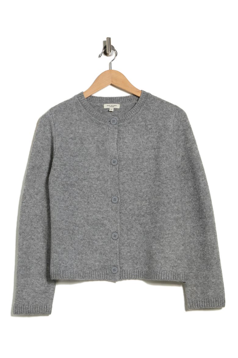 Cropped Cardigan Sweater, Alternate, color, HEATHER GREY