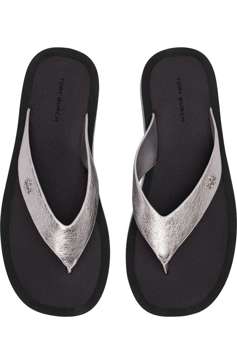 Tory Burch Platform Flip Flop, Alternate, color, Silver/Perfect Black/Silver