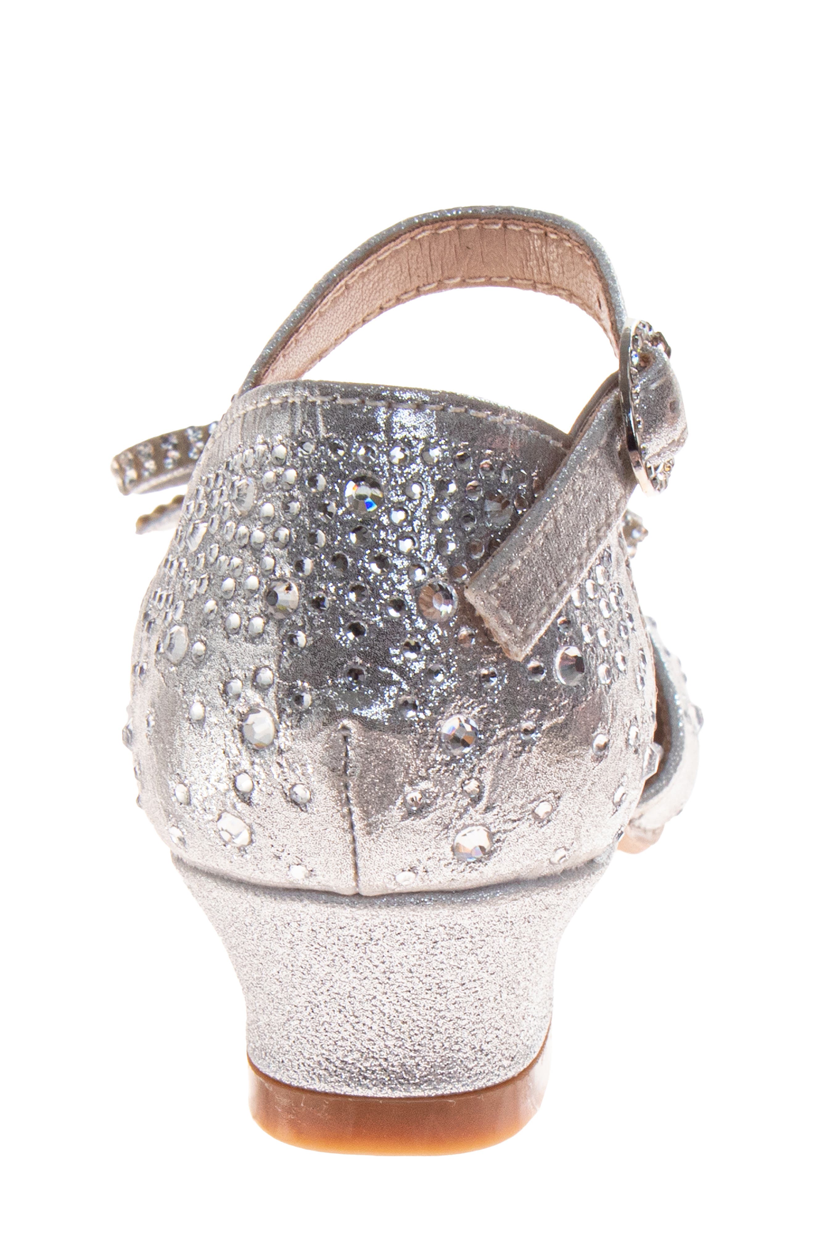 Badgley Mischka Collection Kids' Ankle Strap Pump, Alternate, color, Silver