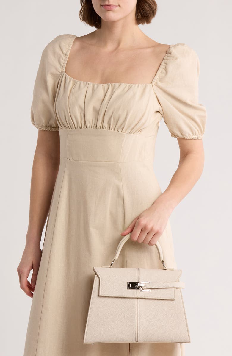 JW PEI Large Elise Faux Leather Top Handle Bag, Alternate, color, White