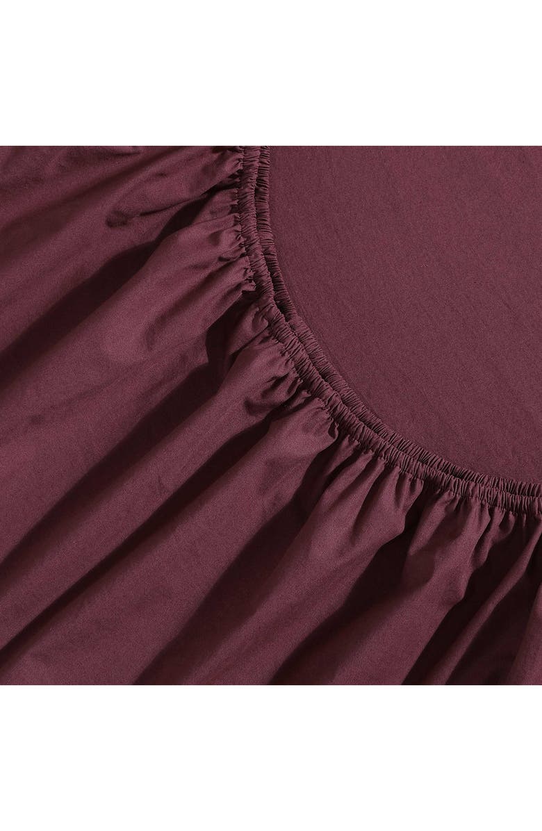 Calvin Klein Garment Washed Cotton Percale 200 Thread Coutn Sheet Set, Alternate, color, Dark Red