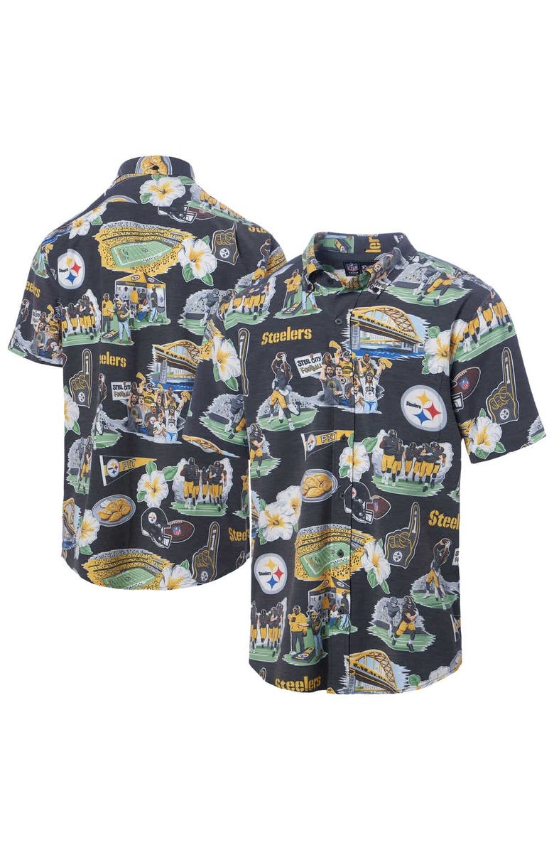 Reyn Spooner Men's Reyn Spooner Black Pittsburgh Steelers Scenic Button-Down Shirt, Main, color, Black