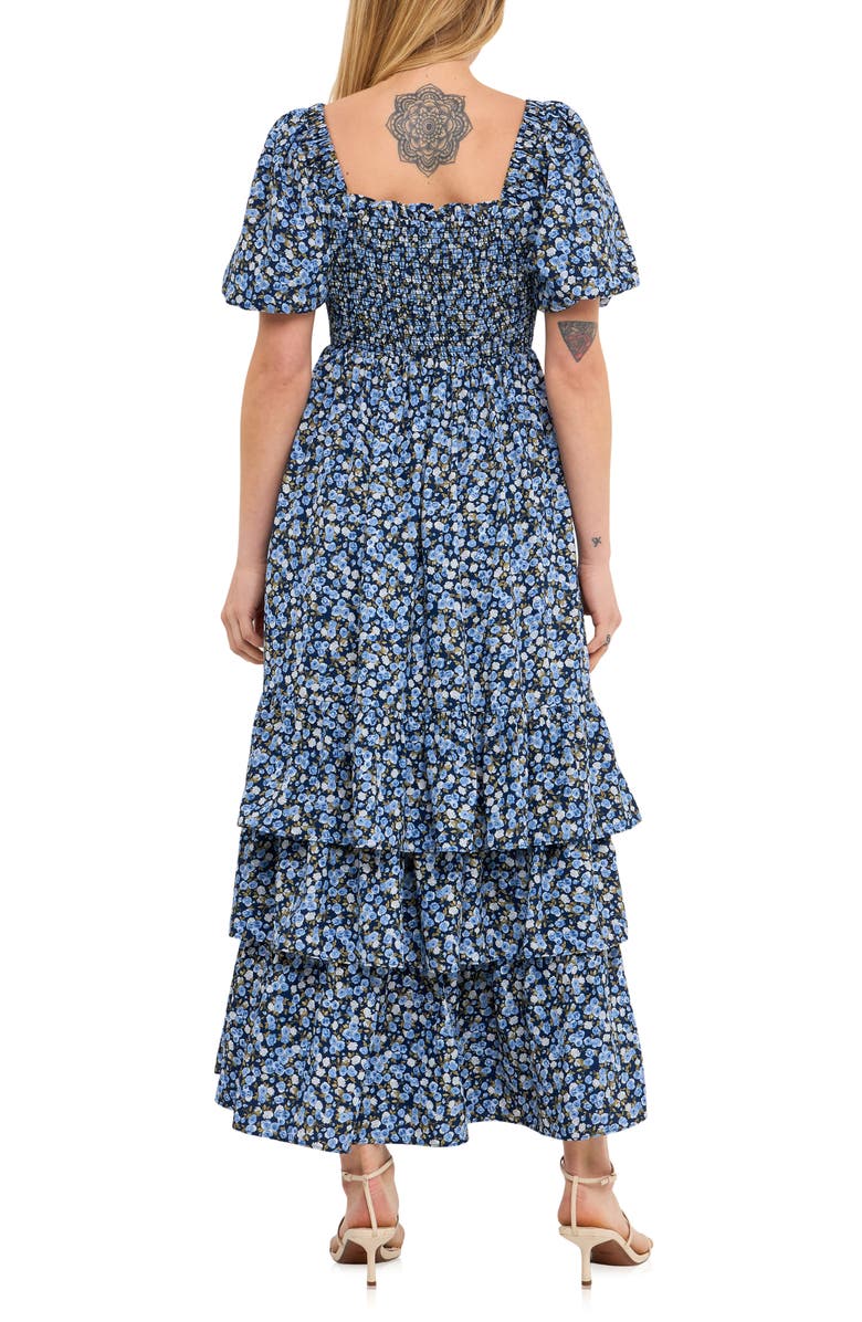 English Factory Floral Smocked Maxi Dress, Alternate, color,