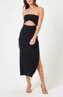 LSPACE Kierra Cutout Strapless Rib Cover-Up Dress