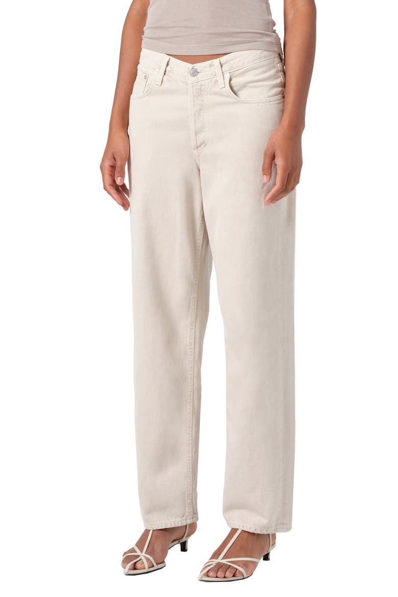 V-Waist Baggy Straight Leg Jeans, Main, color, SCONE