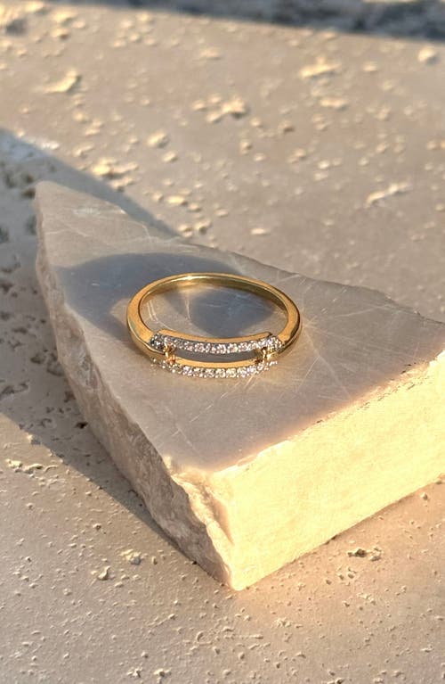 Adornia 14k Gold Plated Cubic Zirconia Link Ring In Gold