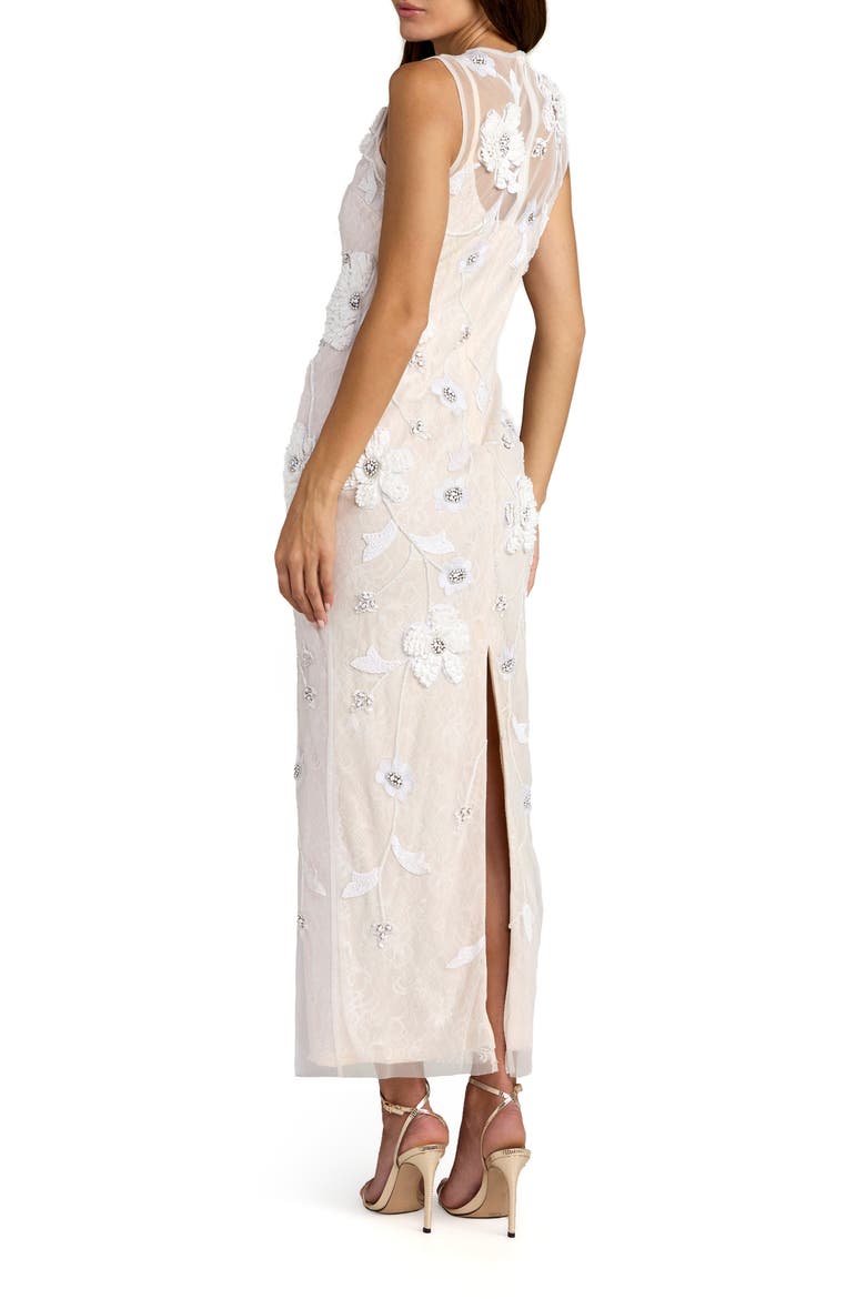 Sleeveless Embellished Lace Column Dress, Alternate, color, Ivory