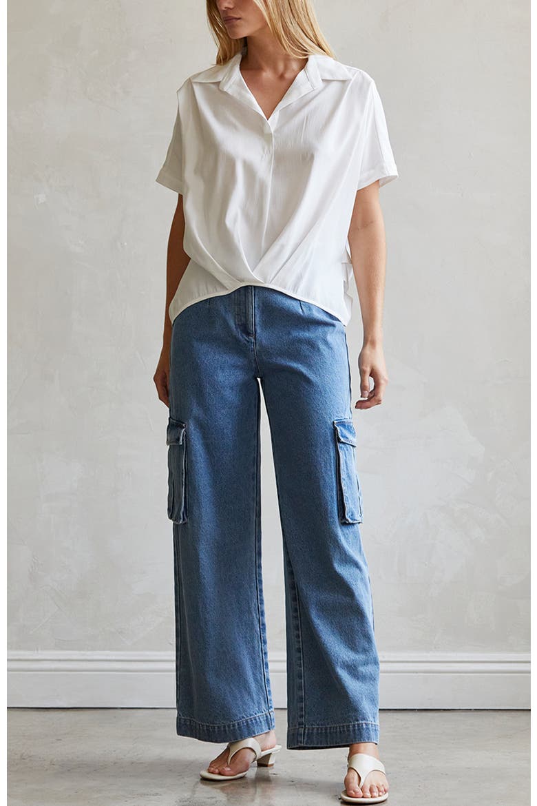 Denim Cargo Pants, Alternate, color, Denim Blue