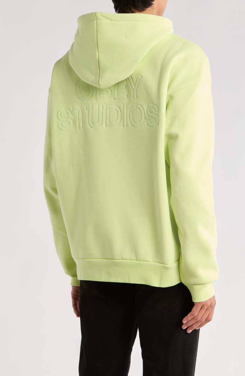 Obey Studios Extra Heavyweight Hoodie, Alternate, color, Shadow Lime