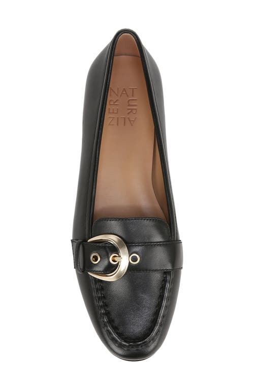 Naturalizer Lola 2 Slip-on Buckle Flats In Black Leather