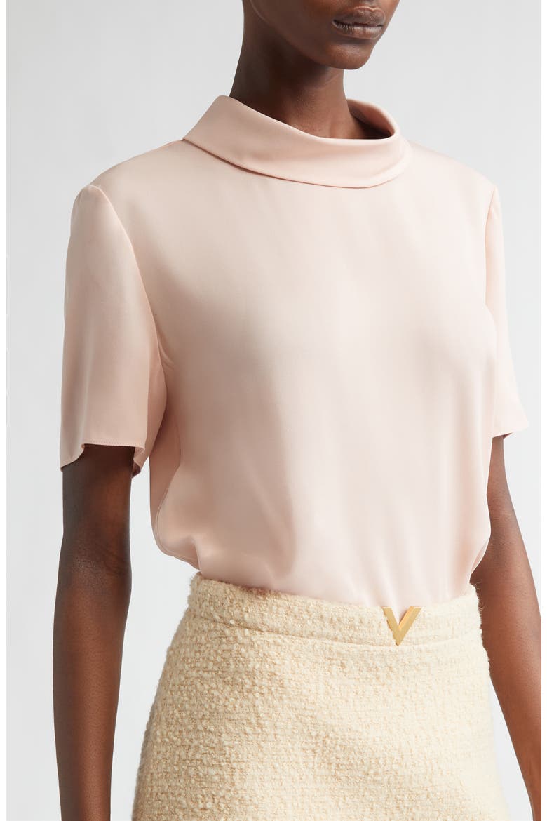 Silk Georgette Top, Alternate, color, ROSE