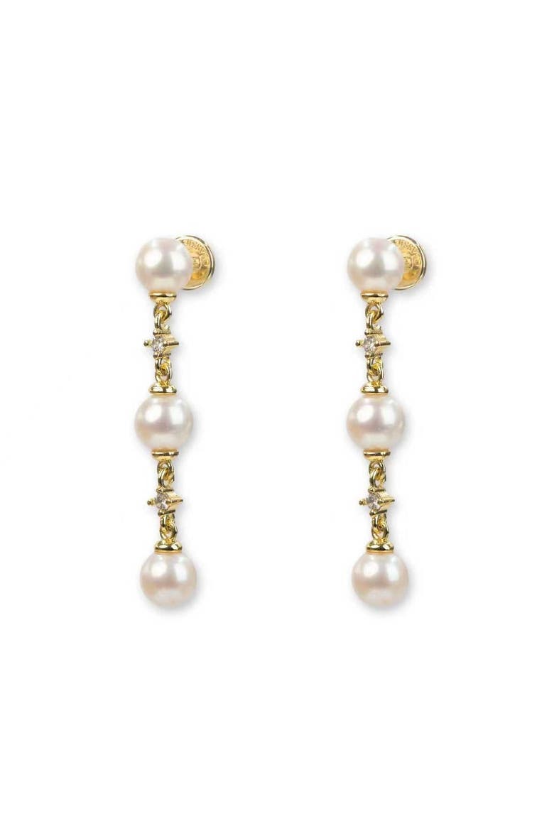 Juliette Pearl Drop Earrings, Main, color, Gold