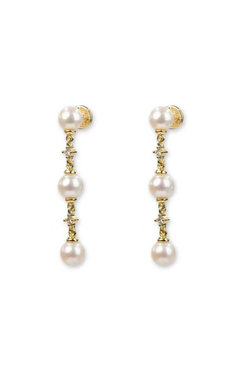 Classicharms Juliette Pearl Drop Earrings, Main, color, Gold