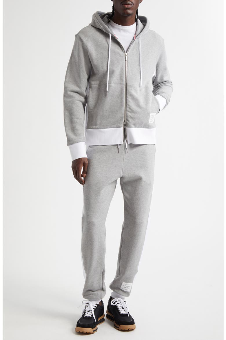 Engineered 4-Bar Cotton French Terry Zip-Up Hoodie, Alternate, color, LIGHT GREY