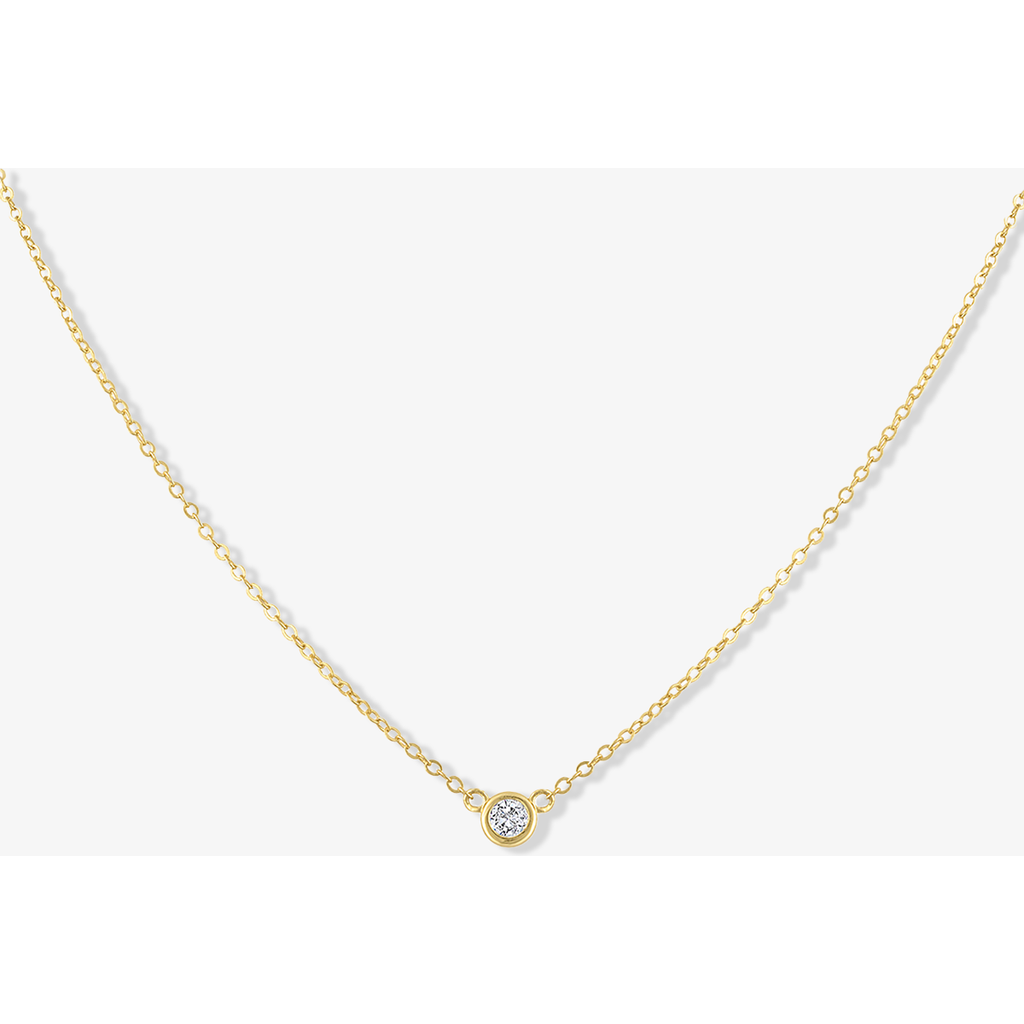 Ben Oni Bezel Cz Pendant Necklace In Gold
