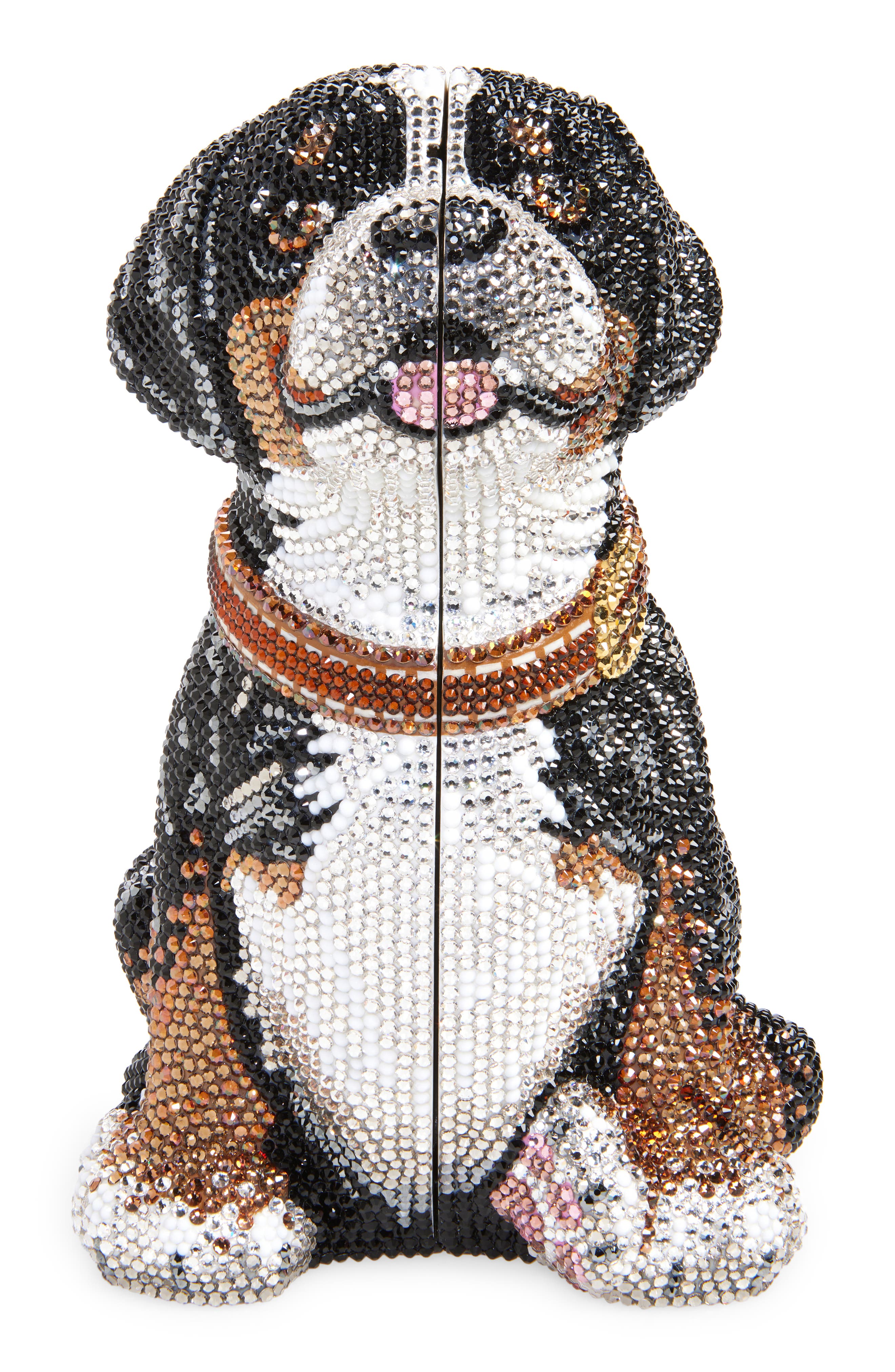 Judith Leiber Juno Puppy Crystal Clutch, Alternate, color, 