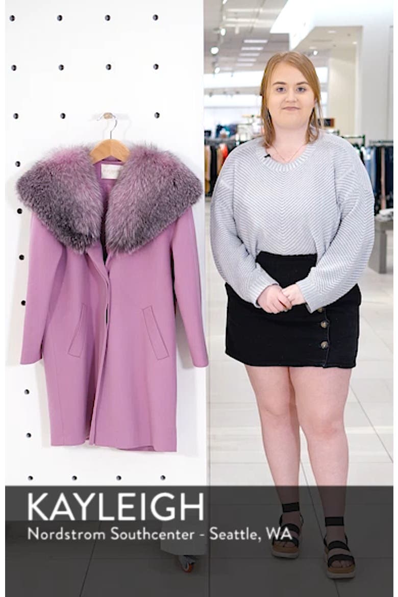 Wool Cocoon Coat with Genuine Fox Fur Collar video
