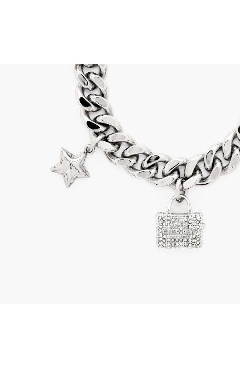 Marc Jacobs Mini Icon Pavé Charm Bracelet, Alternate, color, Light Antique Gold