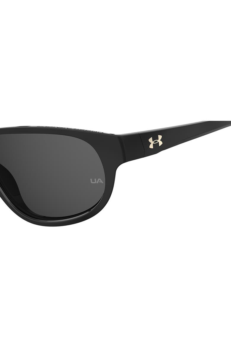 Under Armour 59mm Gradient Polarized Rectangular Sunglasses, Alternate, color, Black