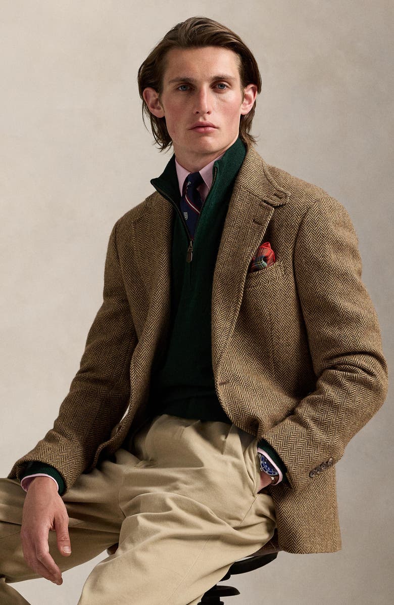 Polo Ralph Lauren Regular Fit Wool Quarter Zip Sweater, Alternate, color, Moss Agate