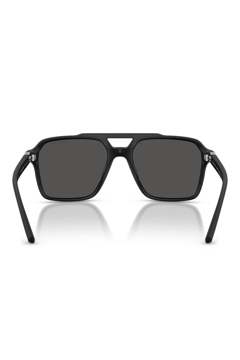 57mm Pilot Sunglasses, Alternate, color, MATTE BLACK / DARK GREY