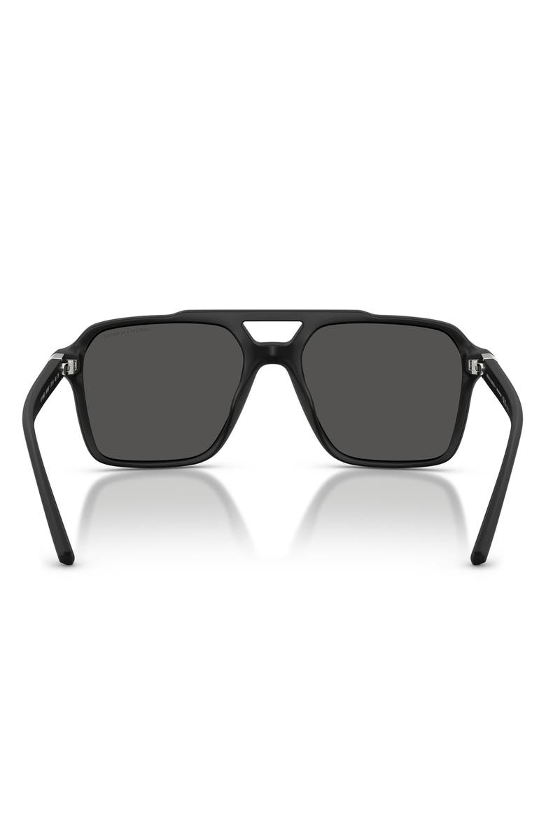 Armani Exchange 57mm Pilot Sunglasses, Alternate, color, Matte Black / Dark Grey